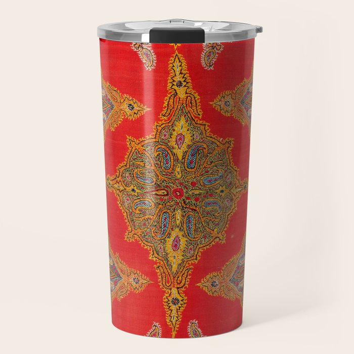 Kirman  Antique South Persian Embroidery Print Travel Mug Gallery Image 1