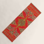 Kirman  Antique South Persian Embroidery Print Yoga Mat Gallery Image 1