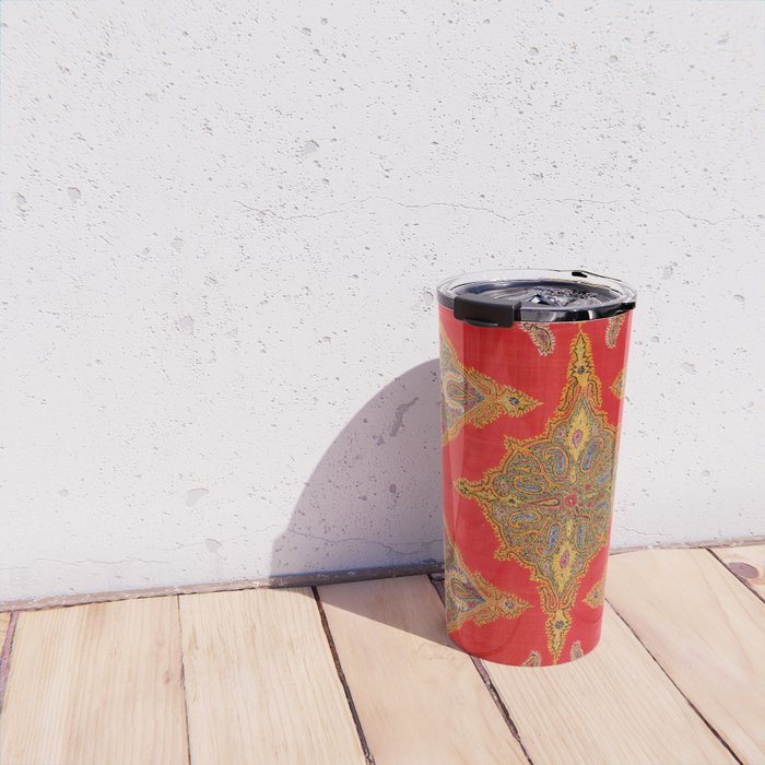 Kirman  Antique South Persian Embroidery Print Travel Mug Gallery Image 4
