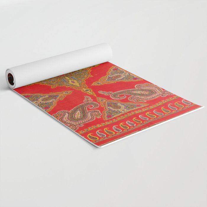 Kirman  Antique South Persian Embroidery Print Yoga Mat Gallery Image 2
