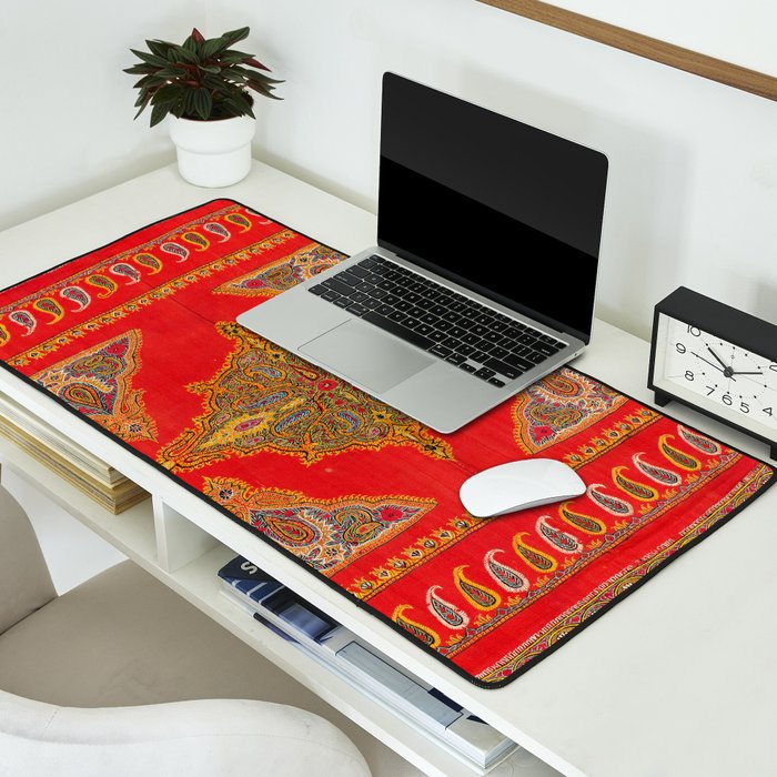 Kirman  Antique South Persian Embroidery Print Desk Mat Gallery Image 2