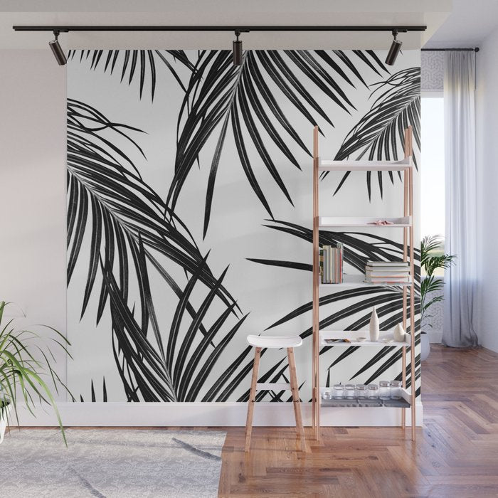 Black Palm Leaves Dream #1 #tropical #decor #art #society6 Wall Mural Gallery Image 1