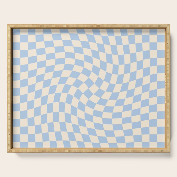 Check - Baby Blue Twist â Checkerboard Print Serving Tray Gallery Image 1
