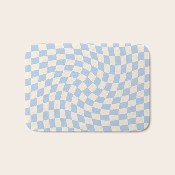 Check - Baby Blue Twist â Checkerboard Print Bath Mat Gallery Image 1