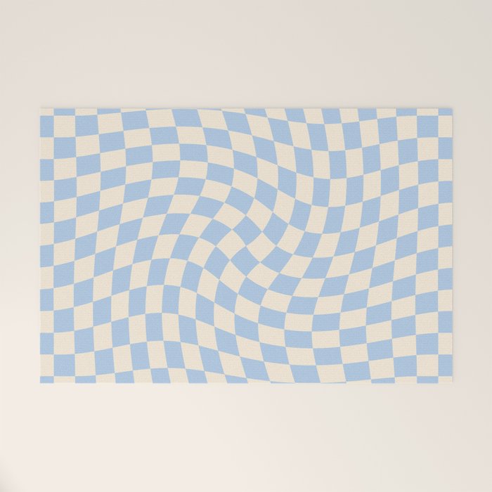 Check - Baby Blue Twist â Checkerboard Print Welcome Mat Gallery Image 1