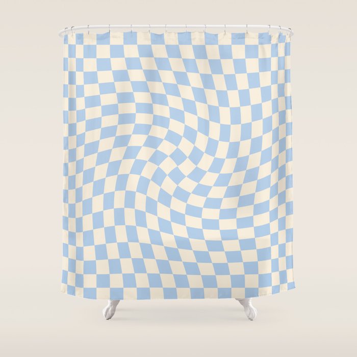 Check - Baby Blue Twist â Checkerboard Print Shower Curtain Gallery Image 1