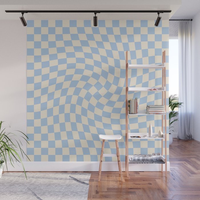 Check - Baby Blue Twist â Checkerboard Print Wall Mural Gallery Image 1