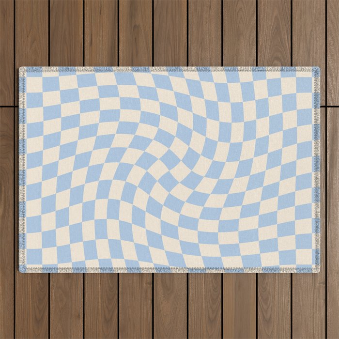 Check - Baby Blue Twist â Checkerboard Print Outdoor Rug Gallery Image 1