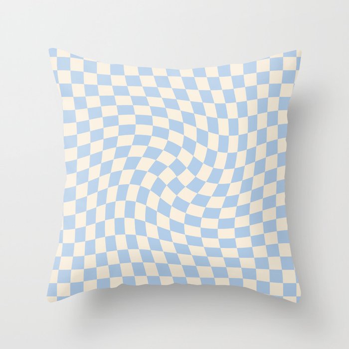 Check - Baby Blue Twist â Checkerboard Print Throw Pillow Gallery Image 1