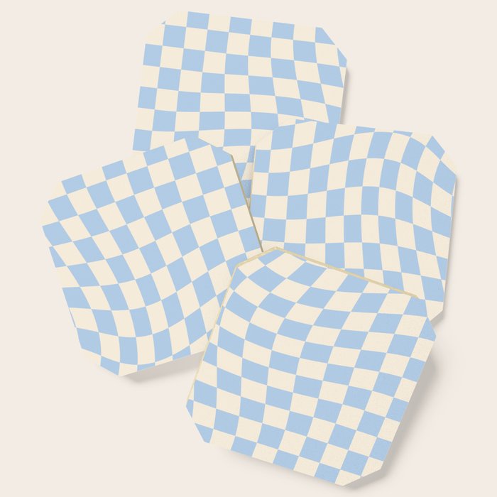 Check - Baby Blue Twist â Checkerboard Print Coaster Gallery Image 1