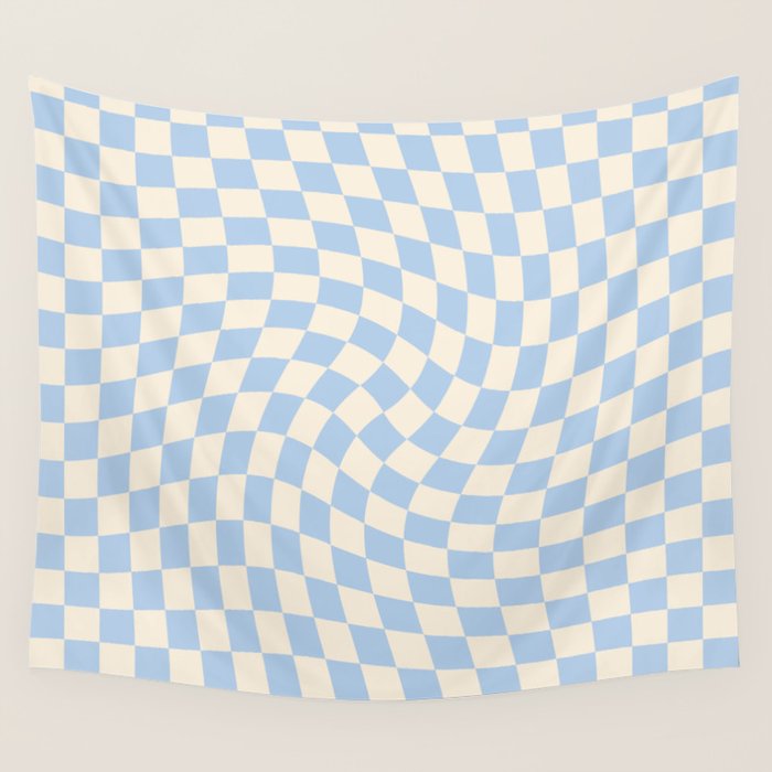 Check - Baby Blue Twist â Checkerboard Print Wall Tapestry Gallery Image 4
