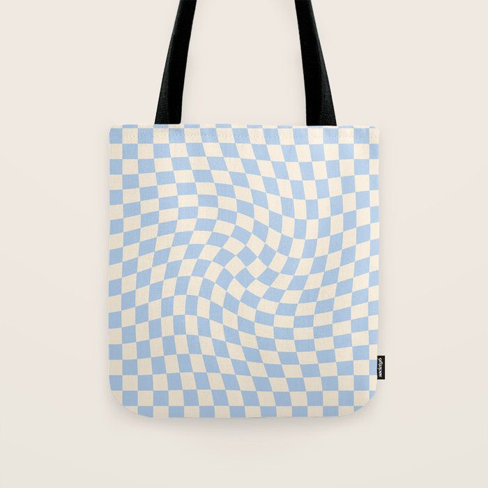 Check - Baby Blue Twist â Checkerboard Print Tote Bag Gallery Image 1