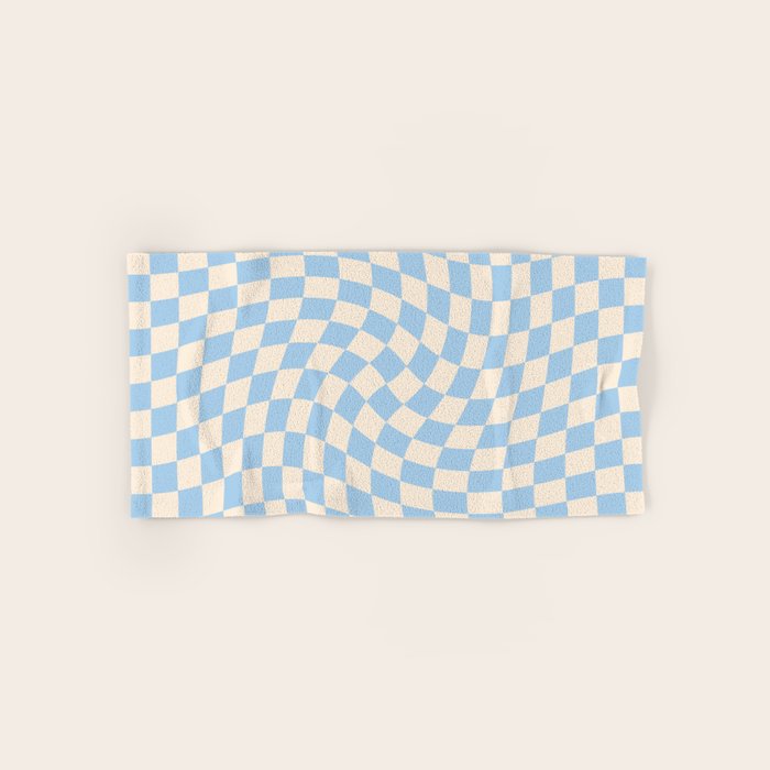Check - Baby Blue Twist â Checkerboard Print Bath Towel Gallery Image 1