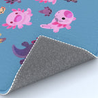 Happy axolotl - blue Rug Gallery Image 4