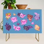 Happy axolotl - blue Credenza Gallery Image 1