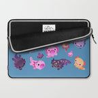 Happy axolotl - blue Laptop Sleeve Gallery Image 2