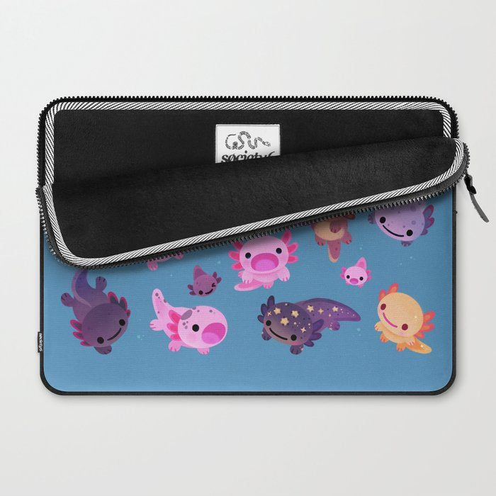 Happy axolotl - blue Laptop Sleeve Gallery Image 2
