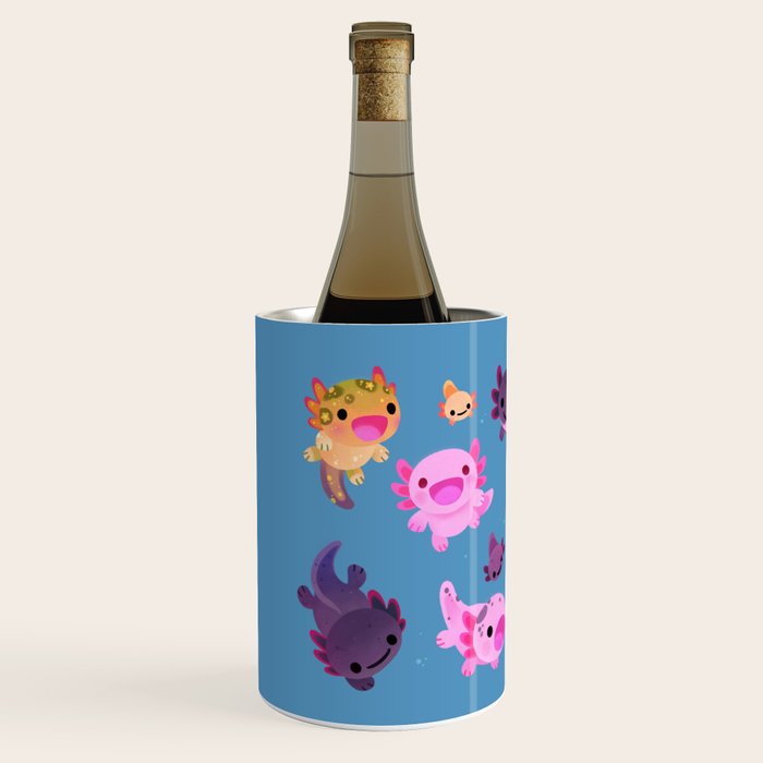 Happy axolotl - blue Wine Chiller Gallery Image 2