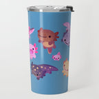 Happy axolotl - blue Travel Mug Gallery Image 2