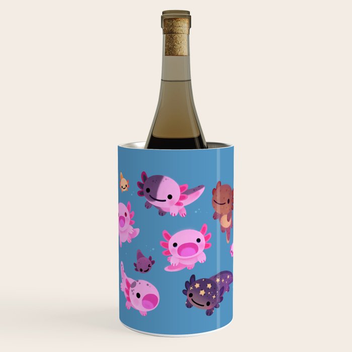 Happy axolotl - blue Wine Chiller Gallery Image 1