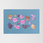 Happy axolotl - blue Rug Gallery Image 2