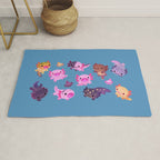 Happy axolotl - blue Rug Gallery Image 1