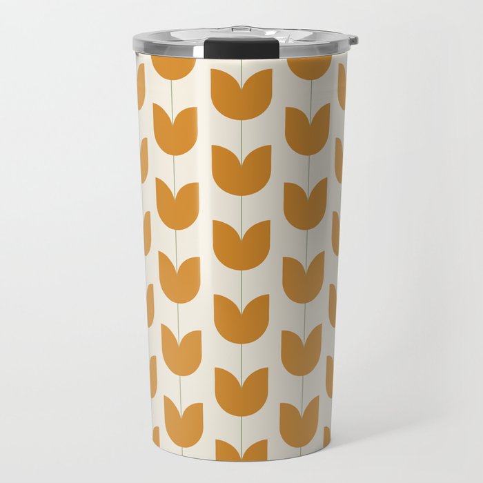 Spring Tulips V Orange Mid Century Flowers Travel Mug Gallery Image 1