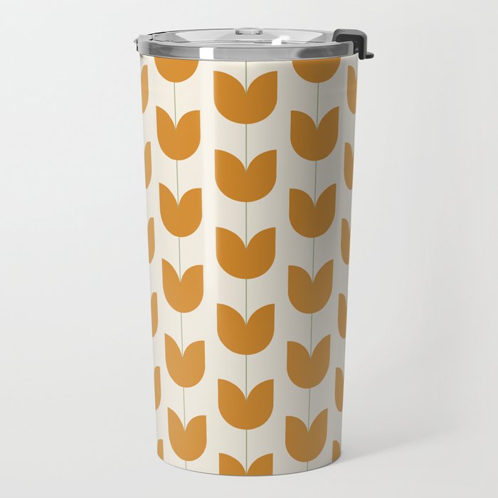 Spring Tulips V Orange Mid Century Flowers Travel Mug Gallery Image 2