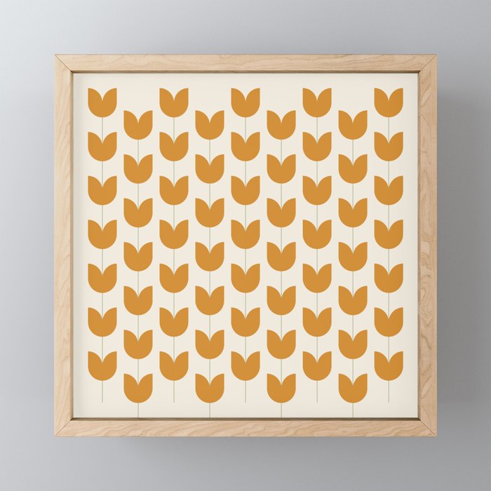 Spring Tulips V Orange Mid Century Flowers Mini Art Print Gallery Image 1