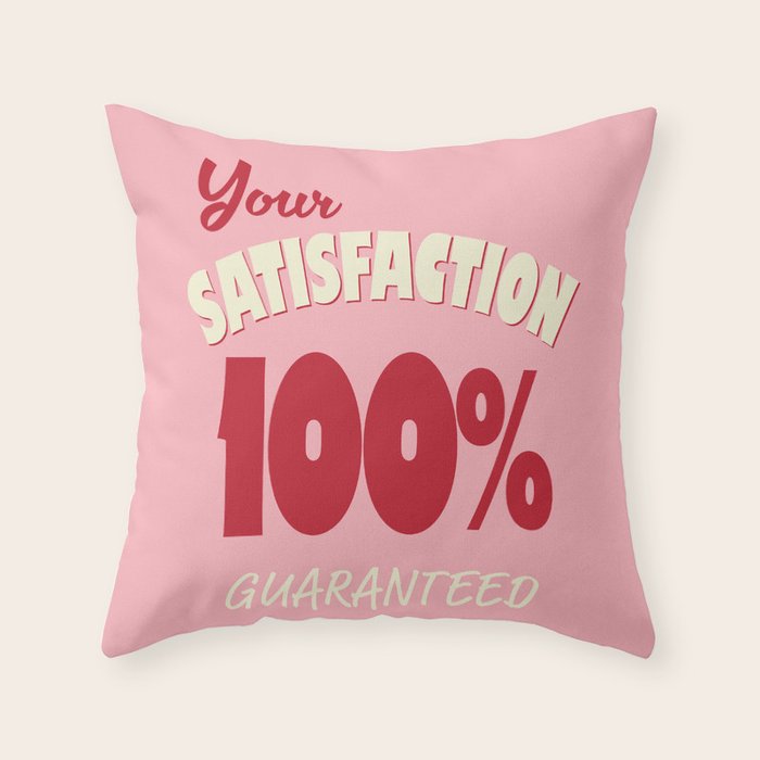 Satisfaction Guaranteed - Pink and Red Throw Pillow Gallery Image 1