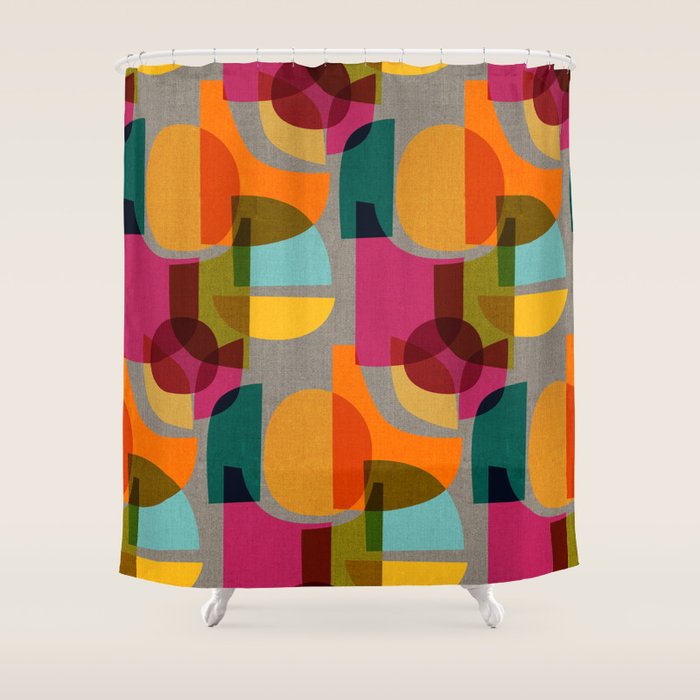 Mid Century Kaleidoscope Shower Curtain Gallery Image 1