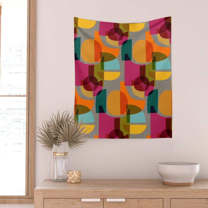 Mid Century Kaleidoscope Wall Tapestry Gallery Image 2