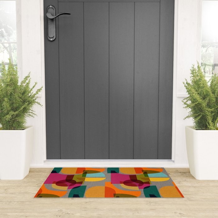 Mid Century Kaleidoscope Welcome Mat Gallery Image 3