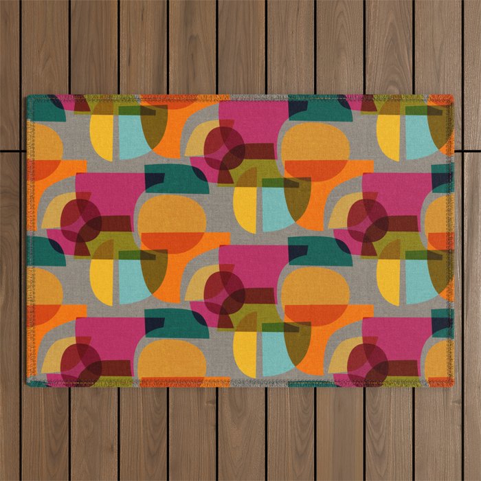 Mid Century Kaleidoscope Outdoor Rug Gallery Image 1