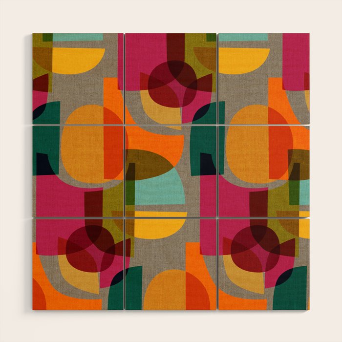 Mid Century Kaleidoscope Wood Wall Art Gallery Image 1
