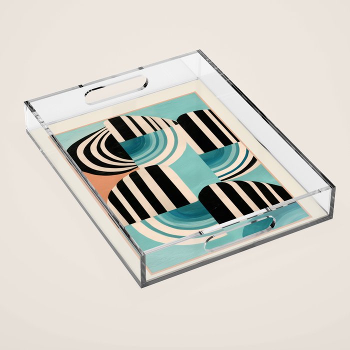 Retro Geometric Shapes 1 Acrylic Tray Gallery Image 1