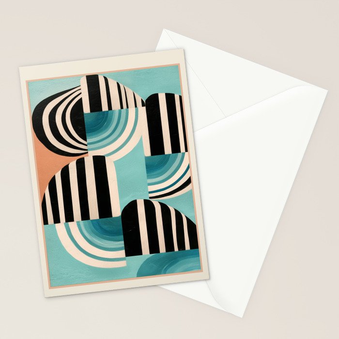 Retro Geometric Shapes 1 Stationery Card Gallery Image 2