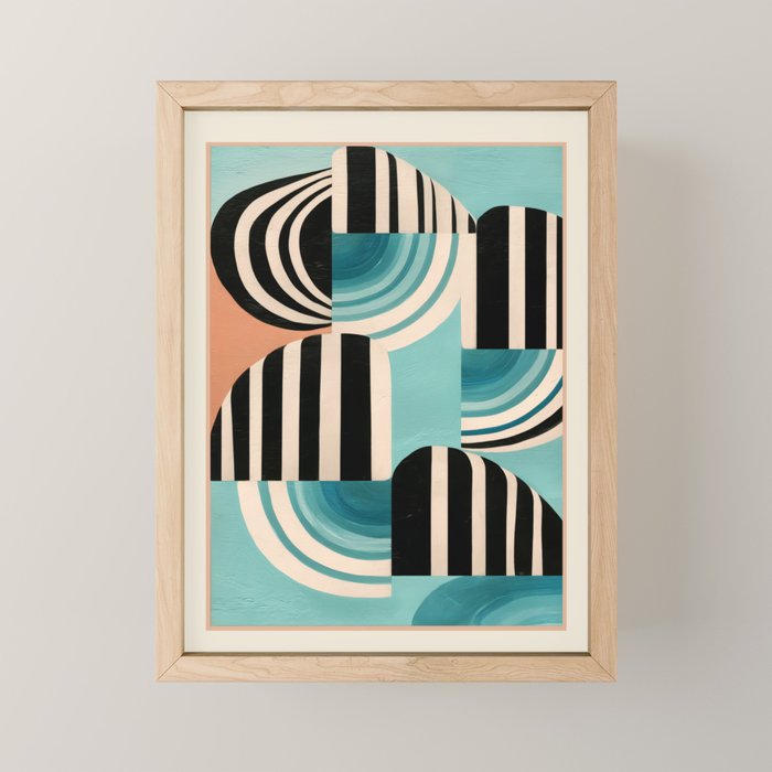 Retro Geometric Shapes 1 Mini Art Print Gallery Image 1