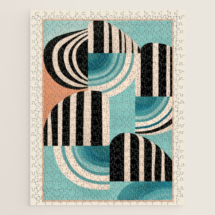 Retro Geometric Shapes 1 Jigsaw Puzzle Gallery Image 1