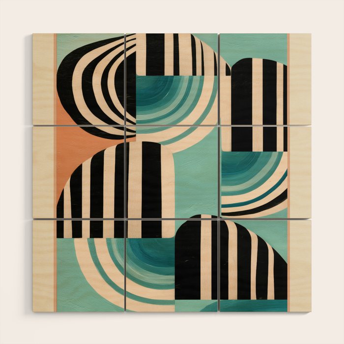 Retro Geometric Shapes 1 Wood Wall Art Gallery Image 1