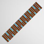 Geometric Two-Tone Geo Chain Pattern in Sky Blue and Chestnut Brown Table Runner Gallery Image 3