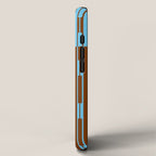 Geometric Two-Tone Geo Chain Pattern in Sky Blue and Chestnut Brown iPhone Case Gallery Image 2