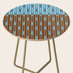 Geometric Two-Tone Geo Chain Pattern in Sky Blue and Chestnut Brown Side Table Gallery Image 2