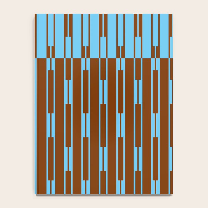 Geometric Two-Tone Geo Chain Pattern in Sky Blue and Chestnut Brown Notebook Gallery Image 4