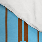 Geometric Two-Tone Geo Chain Pattern in Sky Blue and Chestnut Brown Comforter Gallery Image 4