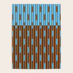Geometric Two-Tone Geo Chain Pattern in Sky Blue and Chestnut Brown Poster Gallery Image 4