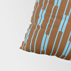 Geometric Two-Tone Geo Chain Pattern in Sky Blue and Chestnut Brown Pillow Sham Gallery Image 4