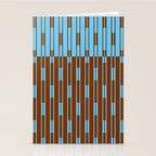Geometric Two-Tone Geo Chain Pattern in Sky Blue and Chestnut Brown Stationery Card Gallery Image 2