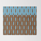 Geometric Two-Tone Geo Chain Pattern in Sky Blue and Chestnut Brown Throw Blanket Gallery Image 2