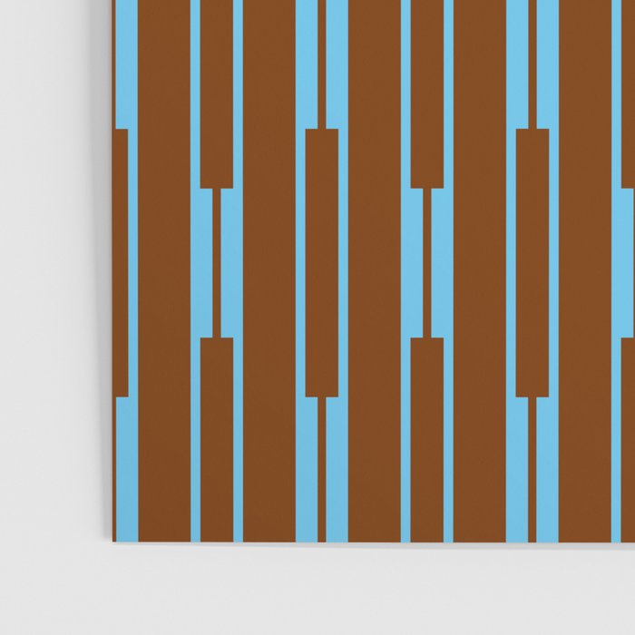Geometric Two-Tone Geo Chain Pattern in Sky Blue and Chestnut Brown Poster Gallery Image 3